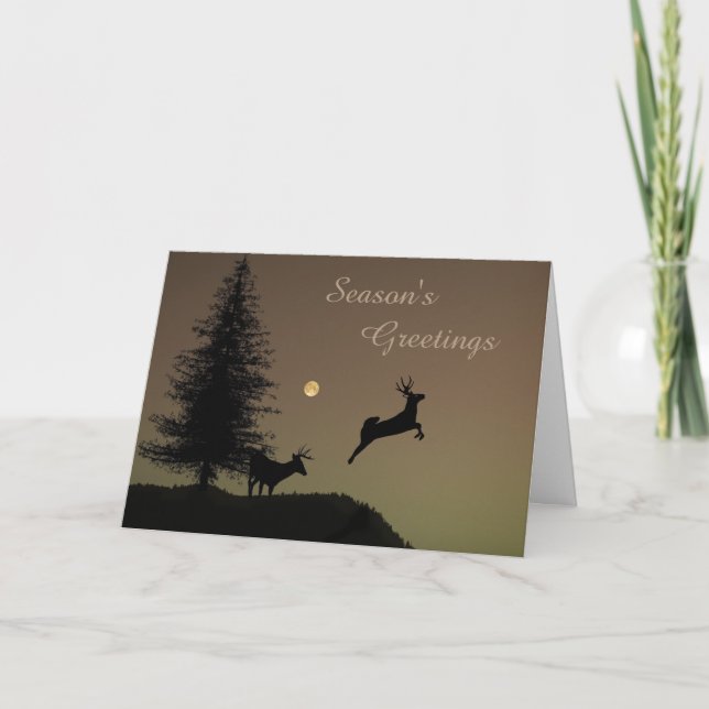 Cartes Pour Fêtes Annuelles Whimsical Flying Reindeer (Devant)