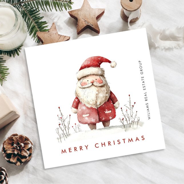 Cartes Pour Fêtes Annuelles Whimsical Minimal Santa Claus Christmas Corporate (Créateur téléchargé)