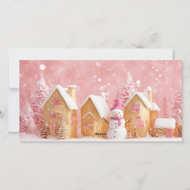 Cartes Pour Fêtes Annuelles Whimsical Winter Wonderland 3 Photo Christmas Card (Dos)