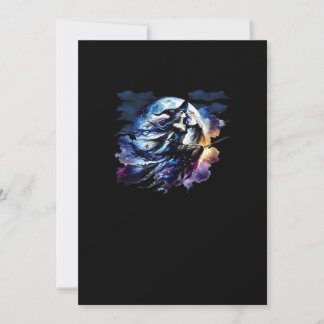 Cartes Pour Fêtes Annuelles Whimsigoth Sorcière volant au-dessus de la Pleine