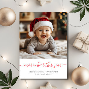 Cartes Pour Fêtes Annuelles Whimsy Script Plus Cheveux Cette Année Bébé Noël