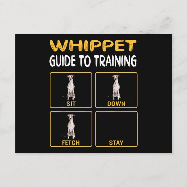 Cartes Pour Fêtes Annuelles Whippet Guide Pour L'Entraînement De L'Obéissance  (Devant)