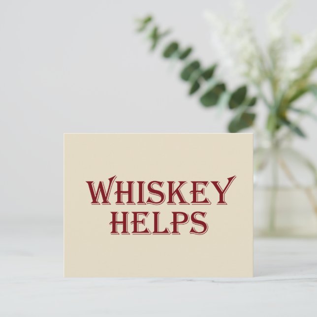 Cartes Pour Fêtes Annuelles Whiskey aide à drôles l'alcool dit whisky citation (Debout devant)