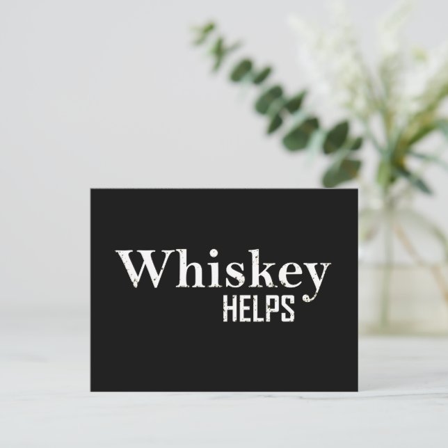 Cartes Pour Fêtes Annuelles Whiskey aide les citations d'alcool amusantes (Debout devant)