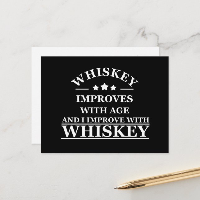 Cartes Pour Fêtes Annuelles Whiskey cite d'humoristiques paroles d'alcool cade (Devant/Arrière en situation)