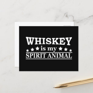 Cartes Pour Fêtes Annuelles Whiskey est mon animal d'esprit drôle de dire alco