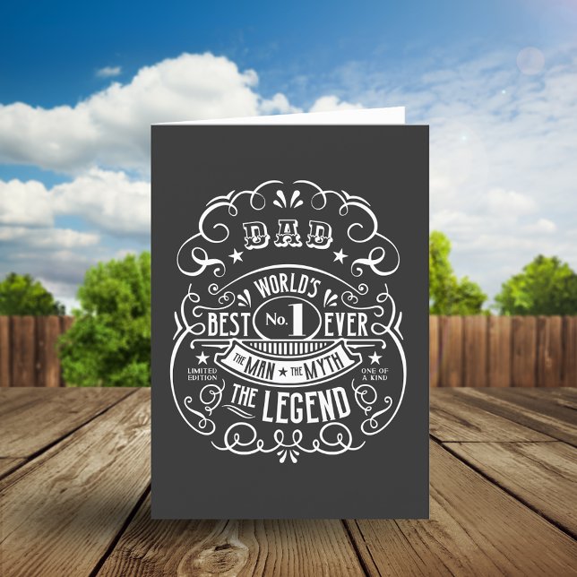 Cartes Pour Fêtes Annuelles Whiskey Étiquette Homme Mythe Légende Papa (Créateur téléchargé)