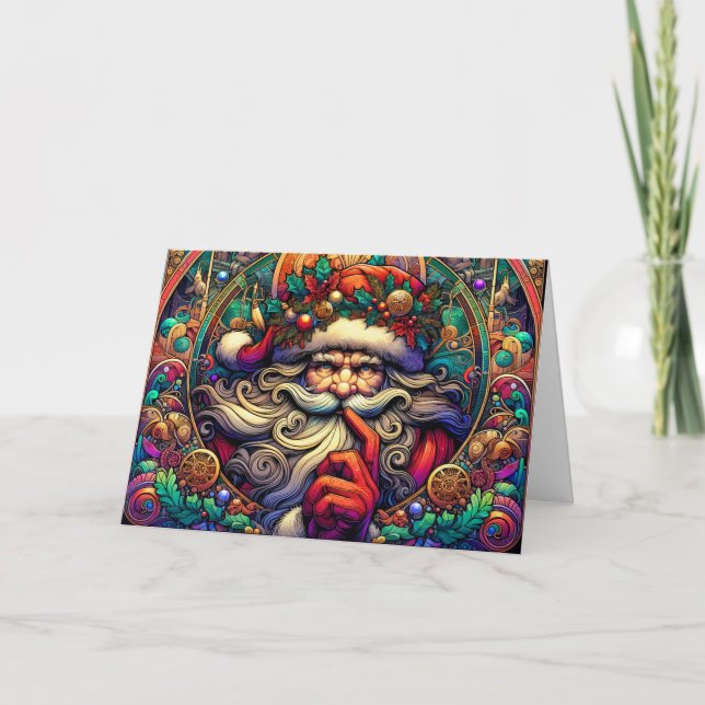 Cartes Pour Fêtes Annuelles Whisper de Santa Claus Art nouveau (Devant)