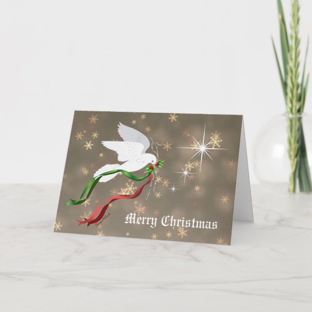 Cartes Pour Fêtes Annuelles White Christmas Dove (Devant)