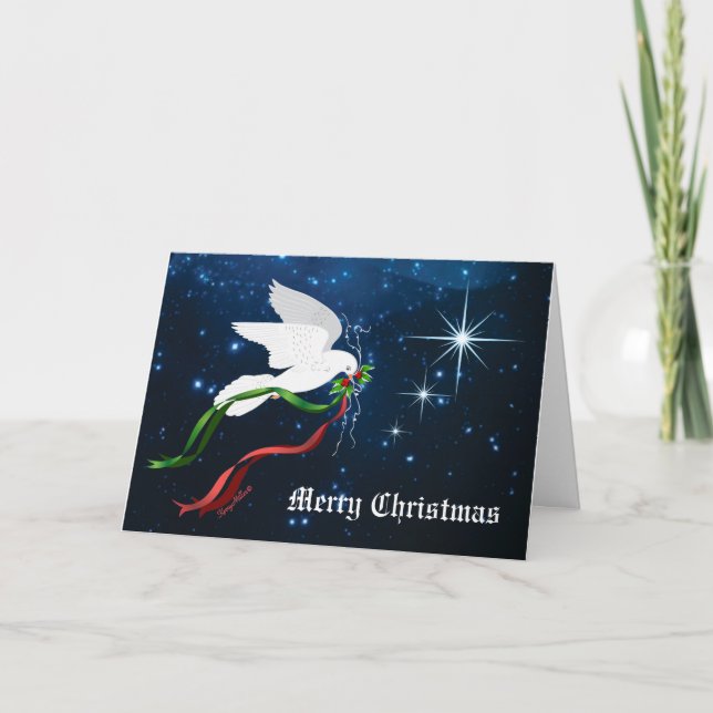 Cartes Pour Fêtes Annuelles White Christmas Dove (Devant)