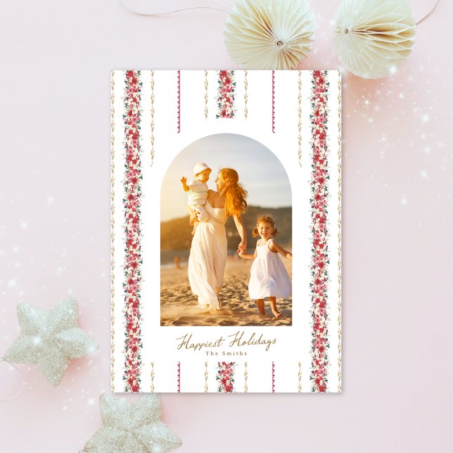 Cartes Pour Fêtes Annuelles white christmas floral (Créateur téléchargé)