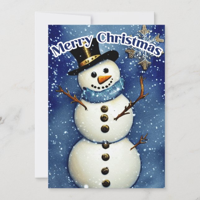 Cartes Pour Fêtes Annuelles White Christmas Snowman (Devant)