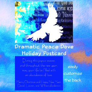 Cartes Pour Fêtes Annuelles White Dove Joyeux Noël et Bonne Année