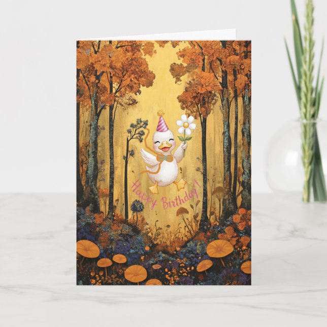 Cartes Pour Fêtes Annuelles White Duck Wishing Child a happy Birthday Card (Devant)