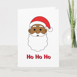 Cartes Pour Fêtes Annuelles White Ho Ho Ho African American Santa Claus Famill