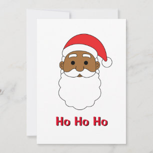 Cartes Pour Fêtes Annuelles White Ho Ho Ho African American Santa Claus Famill