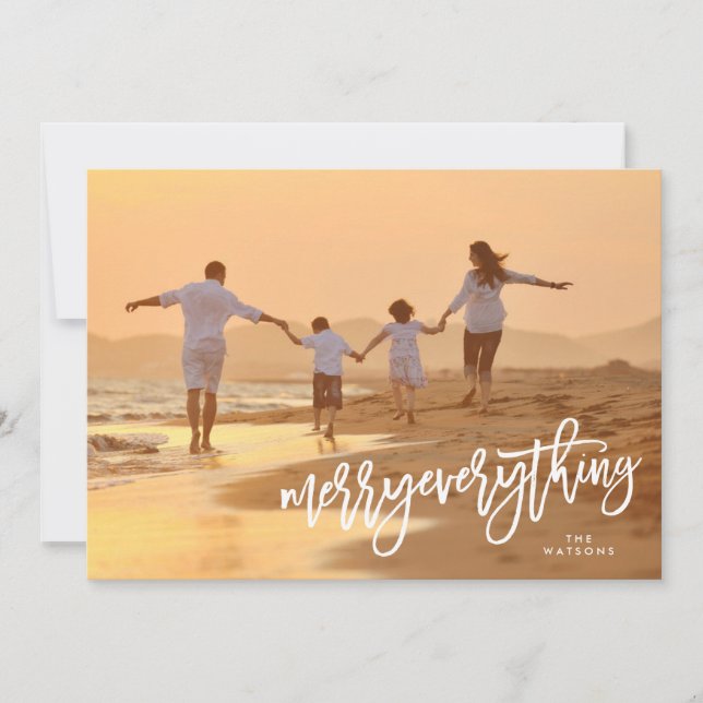 Cartes Pour Fêtes Annuelles White Merry Tout photo (Devant)