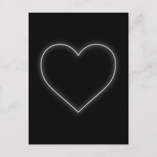 Cartes Pour Fêtes Annuelles White Neon Heart