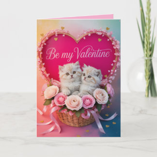 Cartes Pour Fêtes Annuelles White Persian Cat Valentine's Day Card