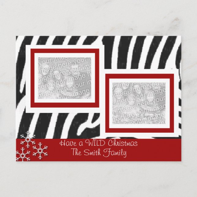 Cartes Pour Fêtes Annuelles Wild ZEBRA Christmas (Devant)