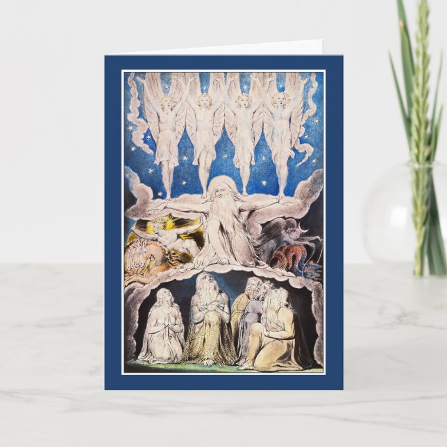 Cartes Pour Fêtes Annuelles William Blake Card : Avant le trône divin (Devant)