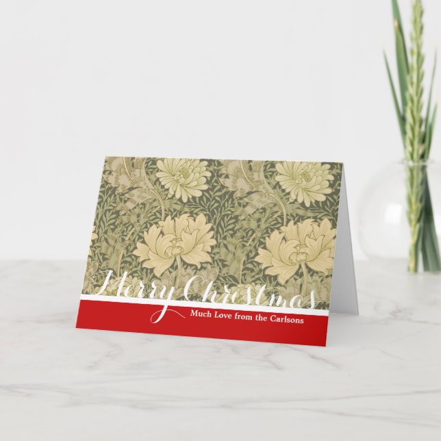 Cartes Pour Fêtes Annuelles William Morris Chrysanthemum Fleur d'âge (Devant)