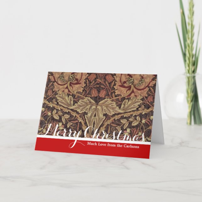 Cartes Pour Fêtes Annuelles William Morris Honeysuckle Classic English Art (Devant)