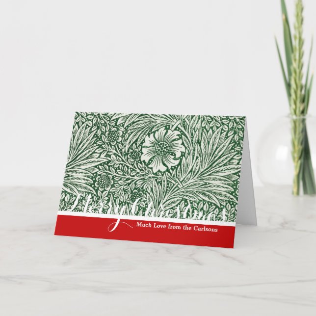 Cartes Pour Fêtes Annuelles william morris marigold fleurs vertes (Devant)
