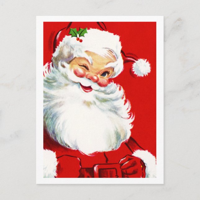 Cartes Pour Fêtes Annuelles Winking Père Noël (Devant)