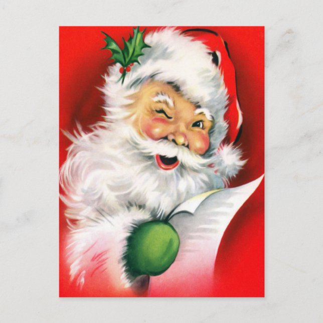 Cartes Pour Fêtes Annuelles Winking Père Noël (Devant)