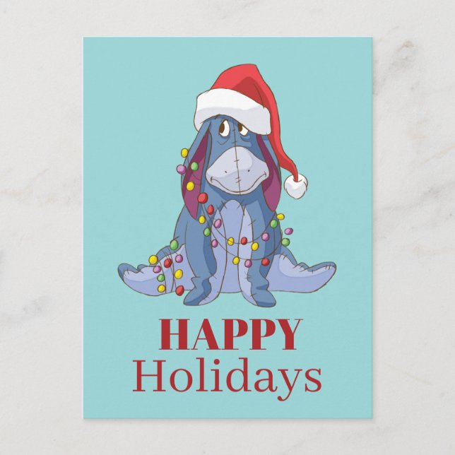 Cartes Pour Fêtes Annuelles Winnie l'Ooh | Eeyore Santa Claus (Devant)