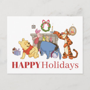 Cartes Pour Fêtes Annuelles Winnie l'ourson   Chaussettes pendues