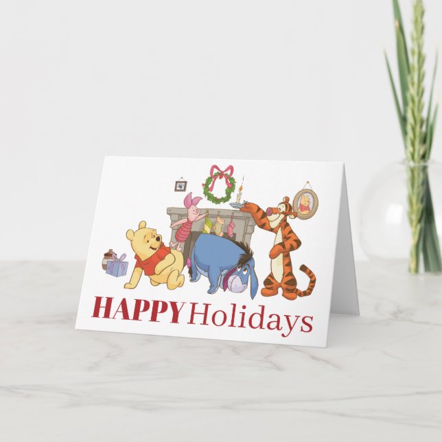 Cartes Pour Fêtes Annuelles Winnie l'Ourson | Chaussettes Suspendues (Devant)