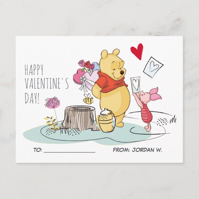Cartes Pour Fêtes Annuelles Winnie l'Ourson et le Piglet | Sweet Like Honey (Devant)