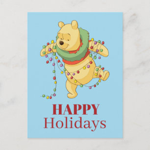 Cartes Pour Fêtes Annuelles Winnie l'ourson   Lumières de Noël de Pooh