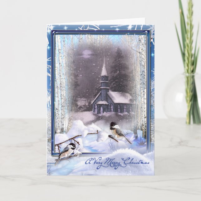 Cartes Pour Fêtes Annuelles Winter Birds (Devant)