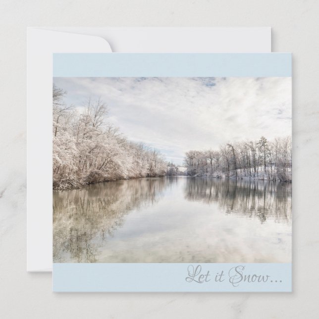 Cartes Pour Fêtes Annuelles Winter Lake Let It Snow Photo Carré (Devant)