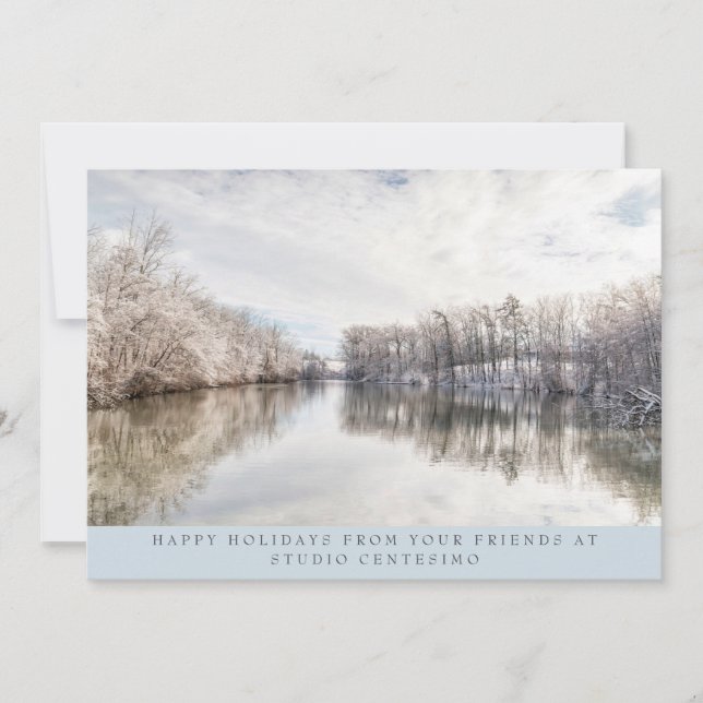 Cartes Pour Fêtes Annuelles Winter Landscape Photo Logo de l'entreprise (Devant)