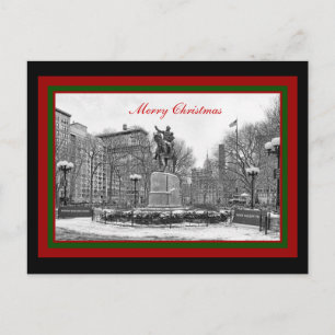 Cartes Pour Fêtes Annuelles Winter NYC Union Carré B & W Joyeux Noël
