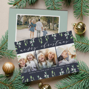 Cartes Pour Fêtes Annuelles Winter Sage Multi Photo Holiday Card avec photo ar