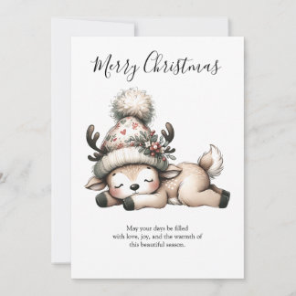 Cartes Pour Fêtes Annuelles Winter Slumber of a Little Fawn