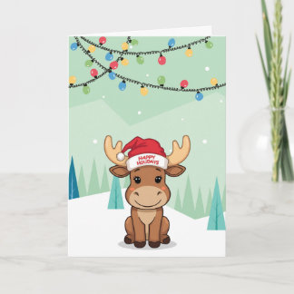 Cartes Pour Fêtes Annuelles Winter Whimsical Moose