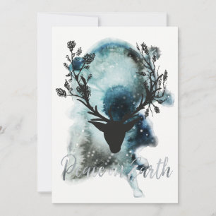 Cartes Pour Fêtes Annuelles Winter Wonder Mystic Deer Peace on Earth Noël