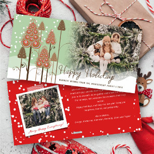 Cartes Pour Fêtes Annuelles Winter Wonderland Arbres De Noël Et Photo De Neige