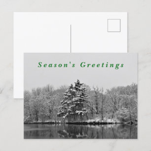 Cartes Pour Fêtes Annuelles Winter Wonderland Black & White Snow Photographie