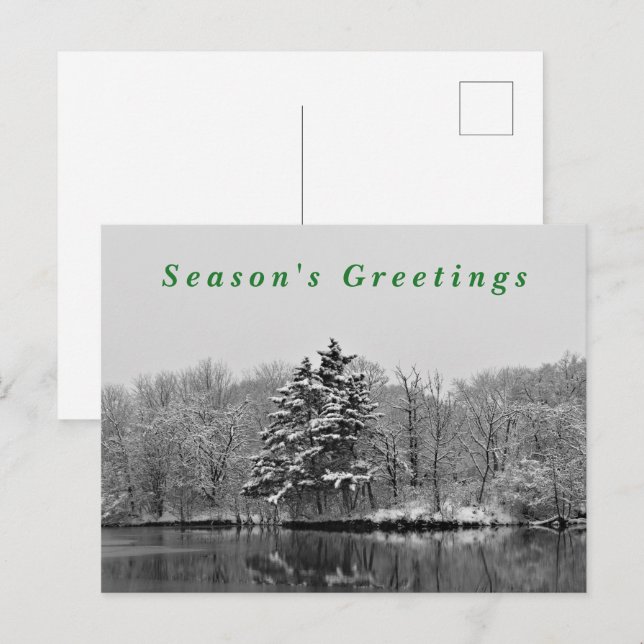 Cartes Pour Fêtes Annuelles Winter Wonderland Black & White Snow Photographie (Devant / Derrière)