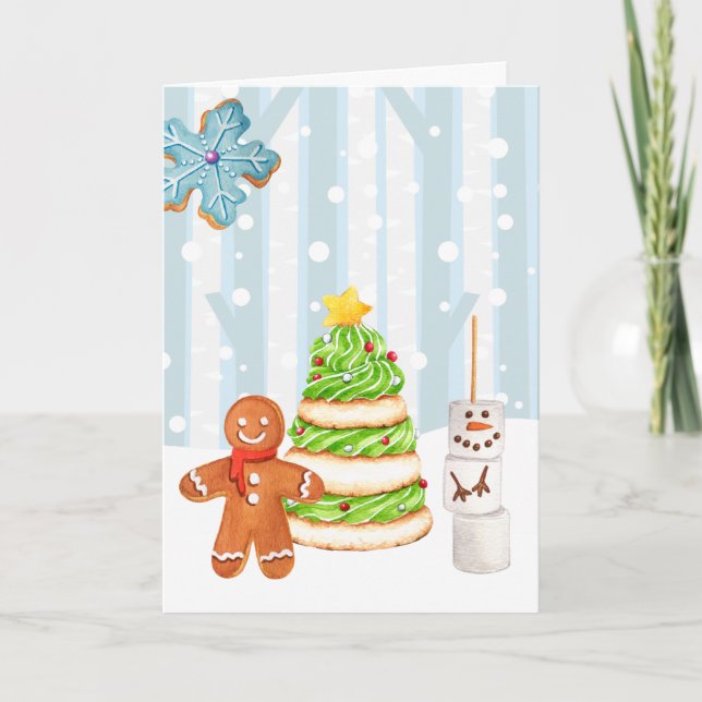 Cartes Pour Fêtes Annuelles Winter Wonderland Cookies de Noël (Devant)