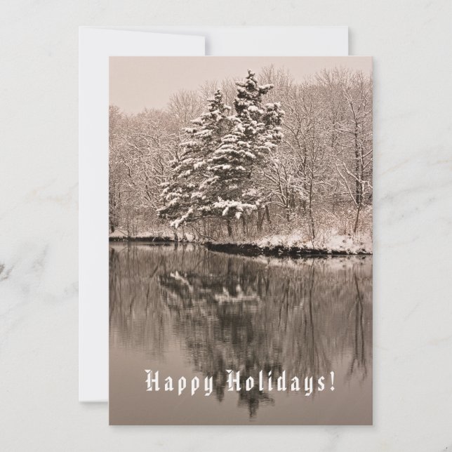 Cartes Pour Fêtes Annuelles Winter Wonderland - Sepia Christmas (Devant)