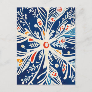 Cartes Pour Fêtes Annuelles Winter Wonderland, Snowflake, Holiday folk art