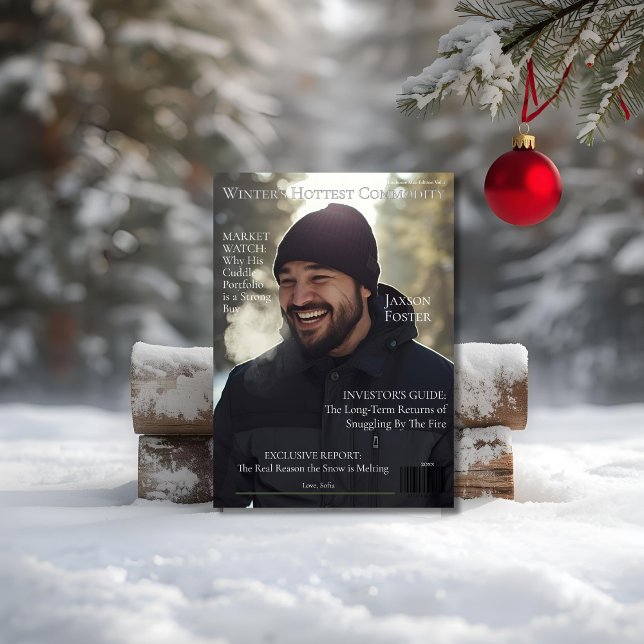 Cartes Pour Fêtes Annuelles Winter's Hottest Commodity  Magazine Cover  (Winter's Hottest Commodity Magazine Cover Holiday Card)